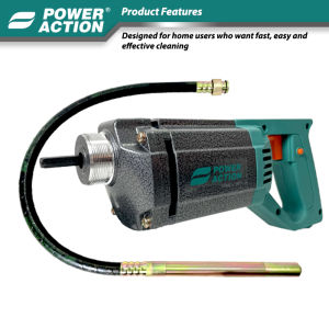 POWER ACTION CV1000 Electric Concrete Vibrator 1000W 1.5m Shaft Rod | Cement Mortar Bubble Removal Poker | Portable Concrete Soil Mixer Machine / Mesin Vibrate Konkrit Simen Buang Buih