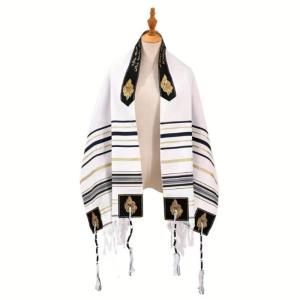 Breathable Prayer Scarf Ethnic Tallit Prayers Shawl For Jewish Religious Observances and Traditional Cultural Ceremony
