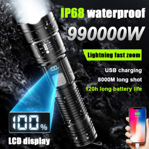 9 lighting effects USB rechargeable flashlight waterproof original led flashlight rechargeable flash light rechargeable mini flashlight flashlights super light flashlights heavy duty japan heavy duty flashlight camping flashlight zoomable With hooks