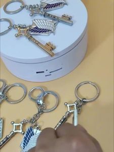 Alloy Anime Keychain Attack On Titan Keychain Emblem Pendant Key Chain Key Ring Portable Bag Hanging Ornament For Fans