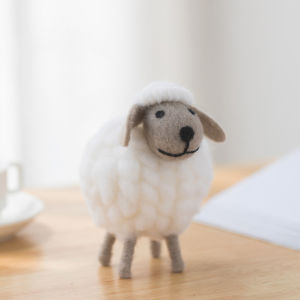 COUPLECOL Mini Dễ thương Vải Ngày lễ Xmas Giáng sinh Trang trí nội thất Felt Sheep Figurines Đồ dùng dự tiệc Tượng thu nhỏ