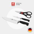 ZWILLING Four Star 3 Pcs Knife Set - Made in Germany - 20 cm Chef's Knife, 10 cm Paring Knife, 20 cm Multipurpose Shears. 
