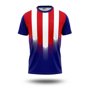 [Local Stock] HBESTY Halloween Christmas France Flag T-shirt for Men Simple Stripe 3D Print Short Sleeve T Shirts Football Jersey Comfortable Breathable Sport T Top