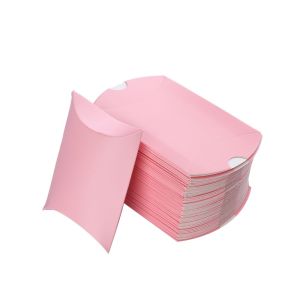 ZENO 10/50pcs Trang trí nội thất Xmas Túi quà Hộp kẹo giấy Túi quà Kraft Giáng sinh Hình dạng gối