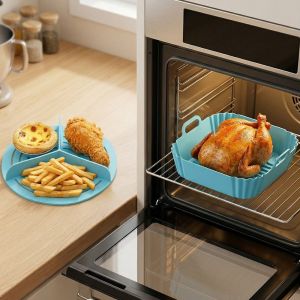 GENENIC Creative Silicone Baking Tray Separate Type Food Grade Air Fryer Basket Versatile Flexible Non-Stick Basket Mat Air Fryer Use