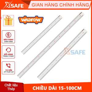 Thước lá thép Wadfow chiều dài 15-100cm chiều rộng 15-32mm chất liệu thép có hệ đo mét và inch
