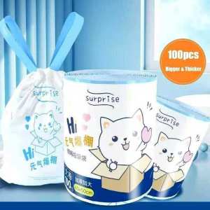 JS SHOP Thickened Automatic Tear Garbage Bag with Drawstring Disposable Bags Multipurpose Cleaning Supplies