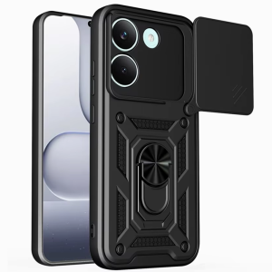 For Xiaomi Poco X8 Pro 5G Case Shockproof Armor Ring Holder Stand Cover for Mi Poco X8Pro Slide Lens Protection Funda