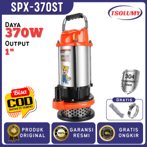 Tsolumy Pompa Submersible Multifungsi SPX-370ST 370W Kapasitas 1500L/H untuk Kolam Ikan & Banjir