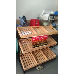 Kệ Rau Mâm Gỗ (Cao 1m2 x Dài 1m2 x 3 Tầng ) Kệ Đơn