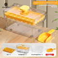 Khay đá cấp thực phẩm có nắp đậy, dung tích lớn, dễ sử dụng và sạch sẽ. 
