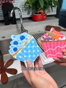The joy of home Dishwashing Sponge Donut Shape Wood Pulp Cellulose Super Absorbent Quick Dry Non Scratch Easy Rinse Kitchen Sink