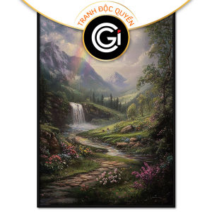 Tranh cầu vòng phong cảnh sơn thủy hữu tình phong thủy hút tài lộc.Tranh treo tườngdán tường phòng khách.CGI-1267