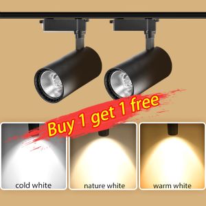 LANGYUE Track Light LED COB Track Light 12/20/30/40W Tricolor Spot Light Spotlight For Kitchen Shop Home