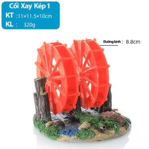 Tiểu Cảnh Núi Tuyết Hòn Non Bộ - Cối Xay Nước Trang Trí Bể Cá Chất Liệu Resin - Phụ Kiện Trang Trí Bể Cá Nhiều Kích Thước Lựa Chọn