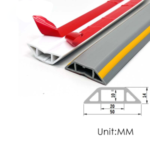 1M Floor Cable Cover PVC Soft Anti-Extrusion Cord Protector Self-Adhesive Floor Wire Protection Bar