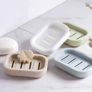 PTPT  Simple 1Pcs Storage Holder Double Sponge Tray Travel Hiking Bathroom Accessories Soap Dish Soap Box Soap Case Drain Rack