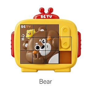 3D Animal Sliding Puzzle Cartoon Animals 3D Sliding Puzzles Toys Portable Puzzle Handheld Game
