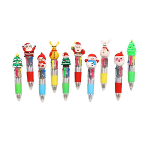 10Pcs Christmas Multicolored Pen 4 Color-in-1 Writing Pens Retractable Colored Ballpoint Pen for Color Coding Journaling