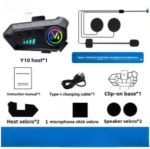 New Trendy Y10 Earbuds Full Half Helmet Motorcycle Bluetooth Headset IPX6 Waterproof Noise Reduction Headphones with