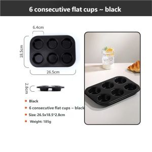 【 In Stock 】4/6/9/12 Hole Muffin Pan Cup Cake Baking Tray/Non-Stick Black Cake Mould Home Baking Tools 蛋糕马芬杯烤盘