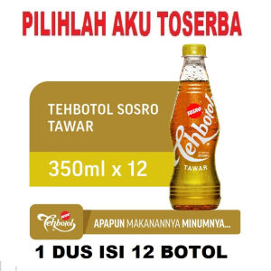 Teh Botol Sosro TAWAR PET 350 ml - ( HARGA 1 DUS ISI 12 )