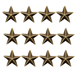 12pcs Gold Tone Star Collar Pin Pentagrams Collar Pin Anchors Star Planet Pin for Party and Business Attires