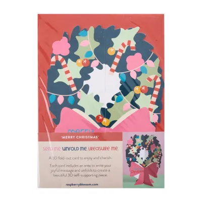 Raspberry Blossom Xmas: Wreath 3D Fold-out Card