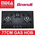 BRANDT TG1483B 77CM 3-BURNER GAS HOB. 