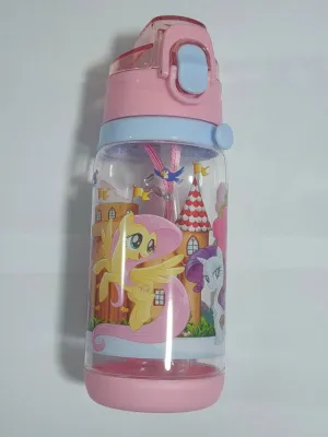 ขวดน้ำเด็กไปโรงเรียนลายการ์ตูน พร้อมสายสะพาย หลอดเด้ง 400 ml 450 ml NO.4010 4011