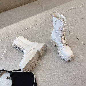 Ins versatile anti slip thick bottom zipper midsole boots trendy motorcycle knight boots SIZE 35-42