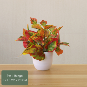 EFPT37 Pot Tanaman Hias Bunga Hias Plastik Ornamen Pot Bonsai Artificial Flower Decoration