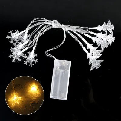 1.5M Christmas Snowflake String Lights Battery Christmas Tree Warm Fairy Lights Garland Light Deer Star Shape Fairy Lights Xmas Tree Christmas New Year Room Valentines Day Decoration