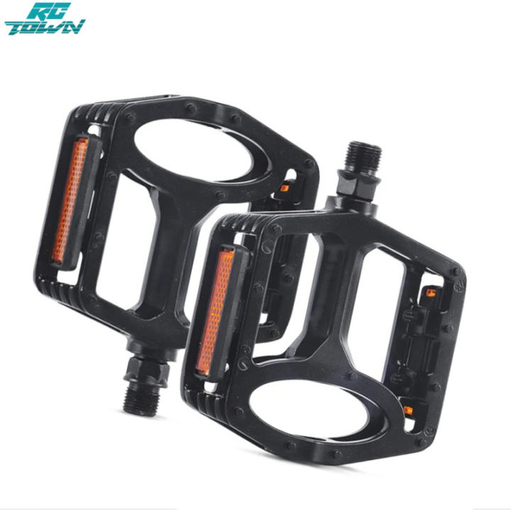 GORIX Bike Flat Pedals – Breite MTB Pedale, Ultraleicht (269 G), Mit Reflektor, Für Road & Mountainbike