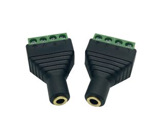 3.5mm 4 Pole TRRS MIC Female to 4-Screw Terminal headphone Adapter GOLDEN PLATED CONNECTOR