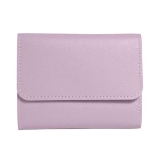 Multi Holder Womens Compact Short Wallet Classical Solid Color Mini Short Purse with ID Window Organizers
