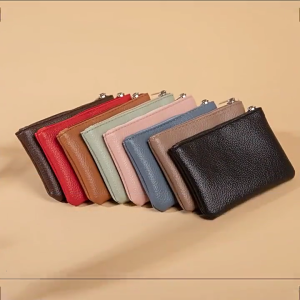Trendy Zipper Purse Durable and Comfortable PU Leather Wallet for Small Items