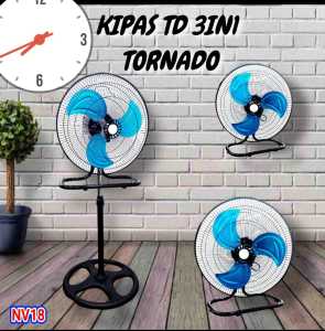 KIPAS ANGIN BESI TORNADO 3 IN 1 BERDIRI DUDUK DINDING 18 INCH