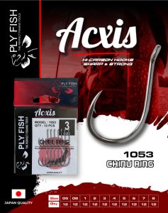 Kail Pancing Ply Fish Acxis Kode 1053 dan 1054 High Carbon Hooks / Mata Kail Berlubang dan Tajam