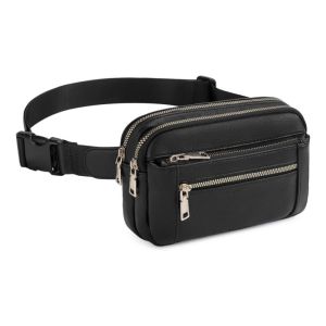 EDERN New PU Leather Sports Waist Bag for Women Fashion Outdoor Running Belt Bag Ladies Crossbody Bag Phone Pouch Chest Bag Sling Bag