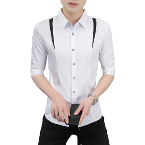 Áo sơ mi Áo sơ mi tay lửng phối màu 2 bên nam tính trẻ trung bắt mắt giả hơp lý thu hút cái nhìn từ đối phương h46