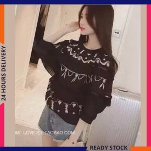 CFBOUTIQUE Korea Woman Summer Floral Embroidered Batwing Blouse