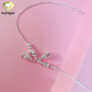 Lắc chân bạc Ý 925 Huệ Ngân - Chuông đôi xinh xắn RYBJ50099