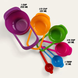 6 PCS / SET Rainbow Colored Measuring Cups and Spoon Stackable Combination Kitchen Measuring Cup