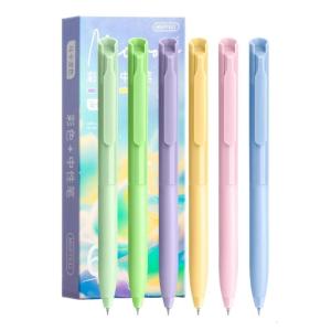 6ชิ้นปากกาหมึกเจลแห้งเร็วอุปกรณ์การเขียนเรียบปากกาหมึกเจลพับเก็บได้พร้อมที่จับแสนสบายสำหรับนักเรียน