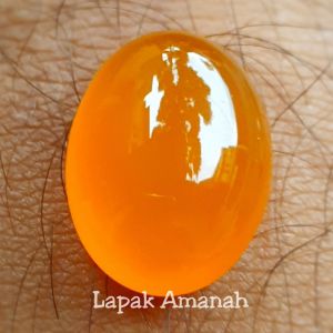 Batu Akik Natural Yellow Sunkist Chalcedony HQ Top Giwang Body Glass