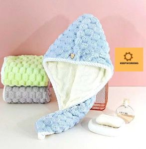 KW SHOP Drying cap quick-drying hair towel super absorbent head towel shower cap head scarf double-layered