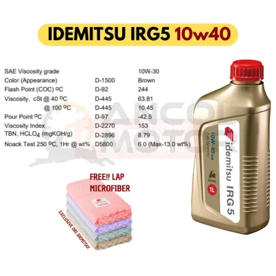 IDEMITSU IRG5 10w40 10w30 MB 4T 1 Liter Full Synthetic Premium Oli Mesin Motor Matic Motorcycle Oil