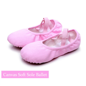 Pink Ballet Dance Shoes Canvas For Girls Kids Children Classic Practise Flat Ballet Shoe Slippers Dance Flat Shoe
