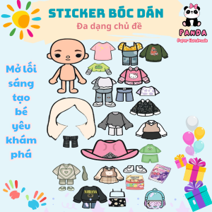 (14B)Bộ Avatar Sticker đồ chơi bóc dán đồ chơi bóc dán giúp bé rèn luyện tay khéo léo